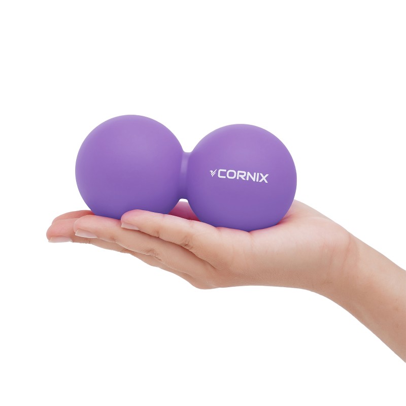 Масажний м'яч Cornix Lacrosse DuoBall 6.3 x 12.6 см XR-0114 Purple