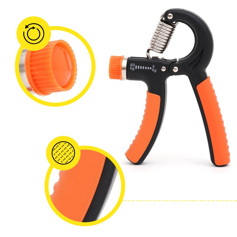 Еспандер кистьовий Cornix 5-60 кг з регульованим навантаженням XR-0144 Black/Orange