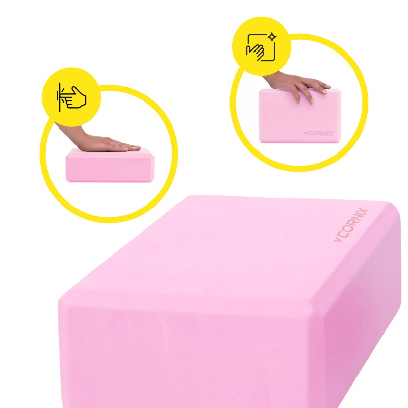 Блок для йоги Cornix EVA 22.8 x 15.2 x 7.6 см XR-0098 Pink