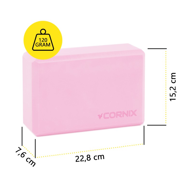 Блок для йоги Cornix EVA 22.8 x 15.2 x 7.6 см XR-0098 Pink