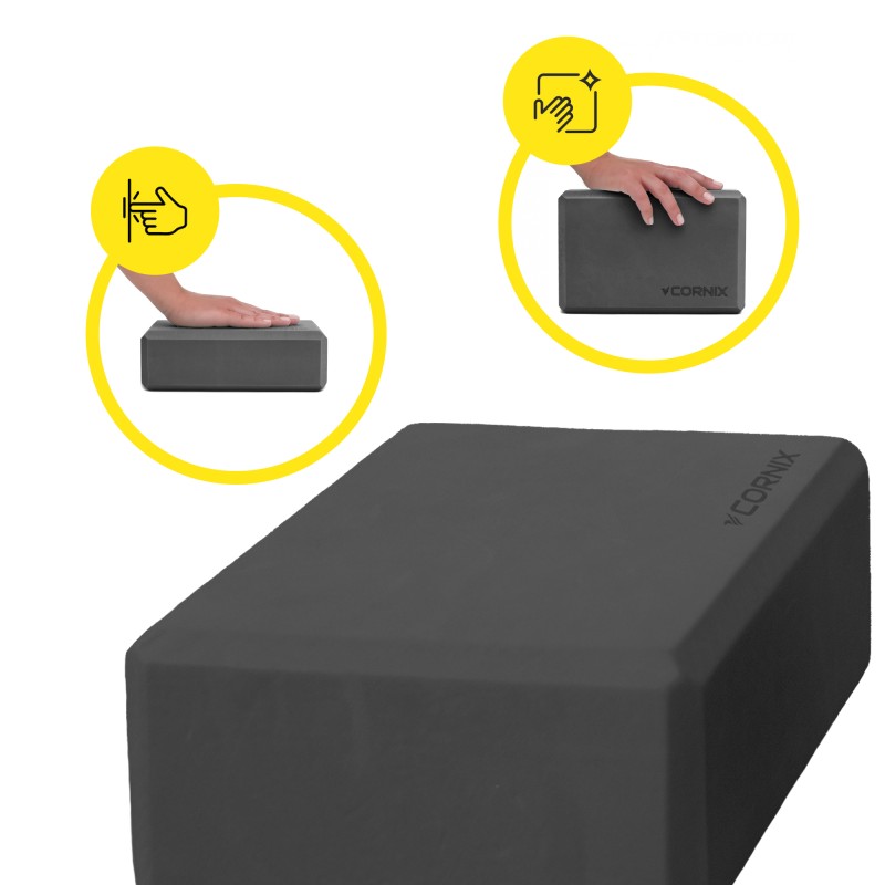 Блок для йоги Cornix EVA 22.8 x 15.2 x 7.6 см XR-0099 Black