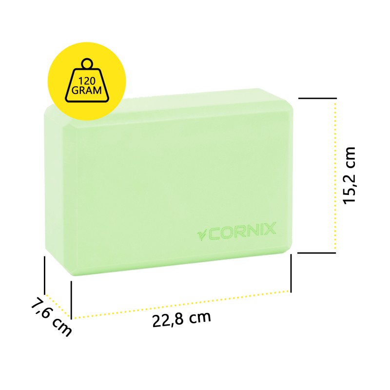 Блок для йоги Cornix EVA 22.8 x 15.2 x 7.6 см XR-0103 Green