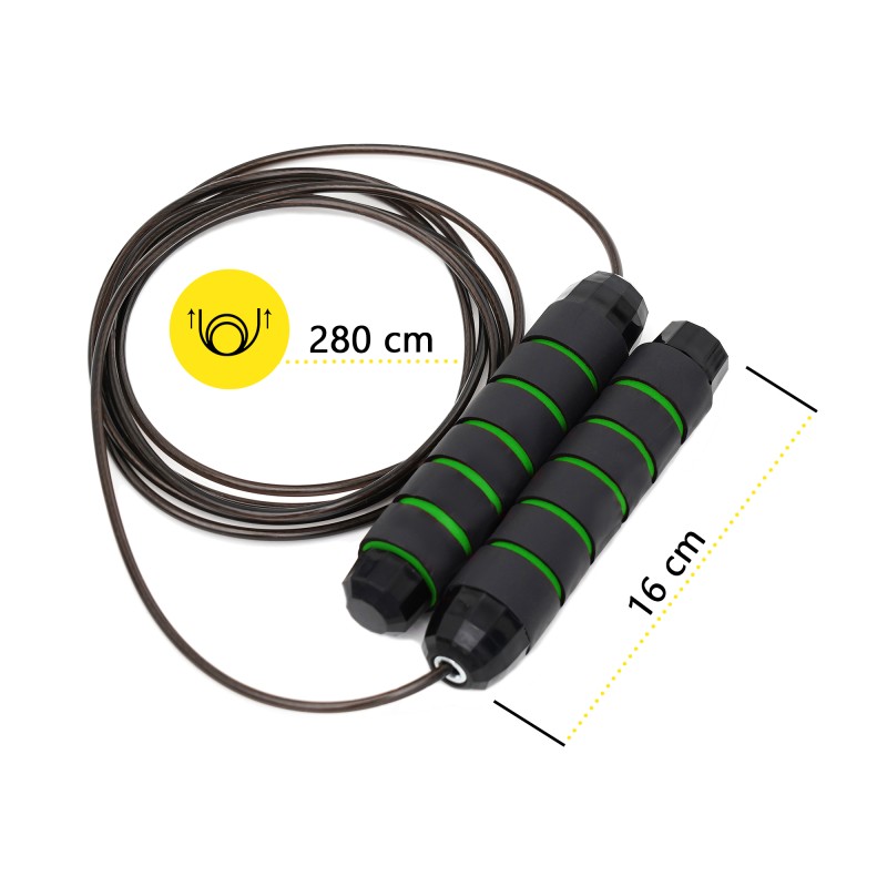 Скакалка швидкісна для кросфіту Cornix Speed Rope Classic XR-0148 Black/Green