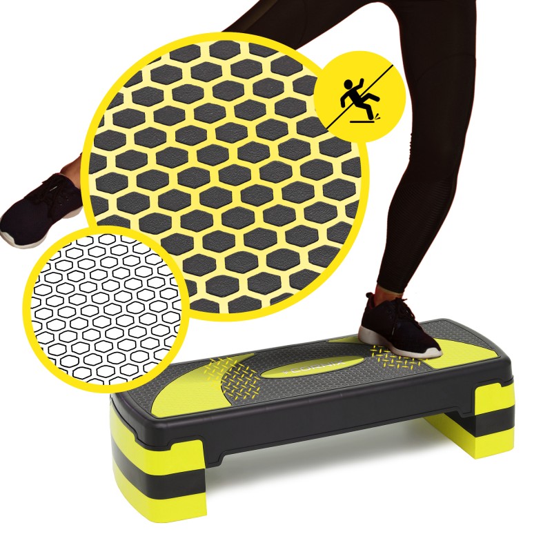 Степ-платформа 3-ступінчаста Cornix 78 х 29 х 10-20 см XR-0187 Black/Yellow