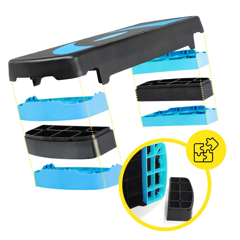 Степ-платформа 3-ступінчаста Cornix 78 х 29 х 10-20 см XR-0186 Black/Blue