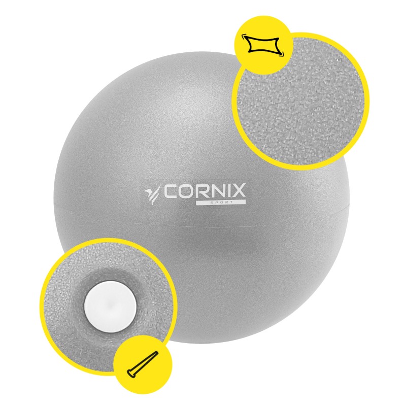 М'яч для пілатесу, йоги, реабілітації Cornix MiniGYMball 22 см XR-0227 Grey