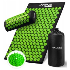 Килимок акупунктурний з валиком Cornix Classic Mat Аплікатор Кузнєцова XR-0110 Black/Green