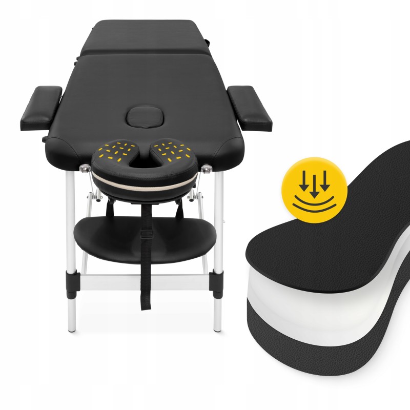Масажний стіл складний 4FIZJO Massage Table Alu W60 Black (P-5907739318374)