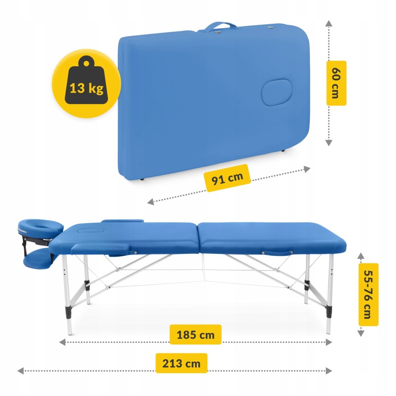 Масажний стіл складний 4FIZJO Massage Table Alu W60 Blue (P-5907739318404)