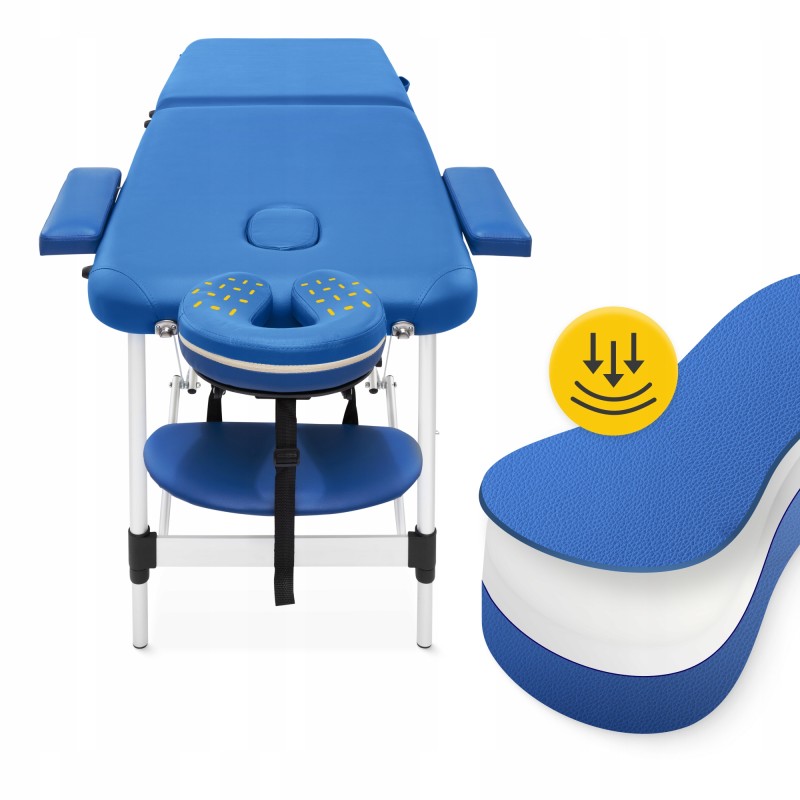 Масажний стіл складний 4FIZJO Massage Table Alu W60 Blue (P-5907739318404)