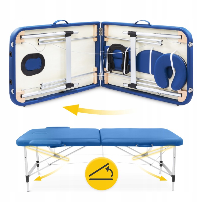 Масажний стіл складний 4FIZJO Massage Table Alu W60 Blue (P-5907739318404)