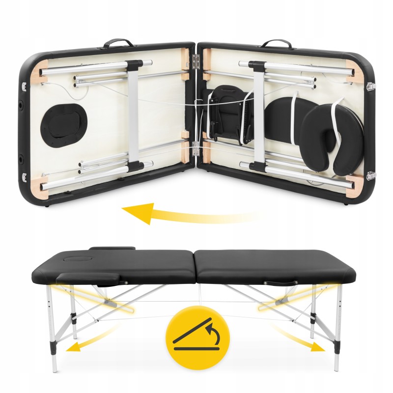 Масажний стіл складний 4FIZJO Massage Table+ Alu W60 Black (P-5907739318381)
