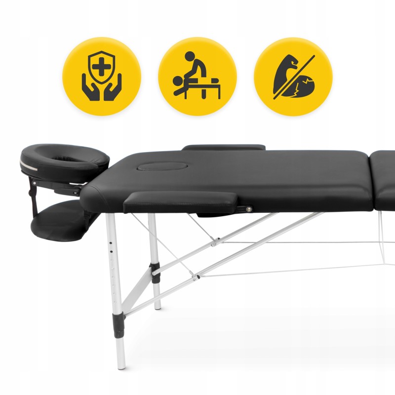 Масажний стіл складний 4FIZJO Massage Table+ Alu W60 Black (P-5907739318381)