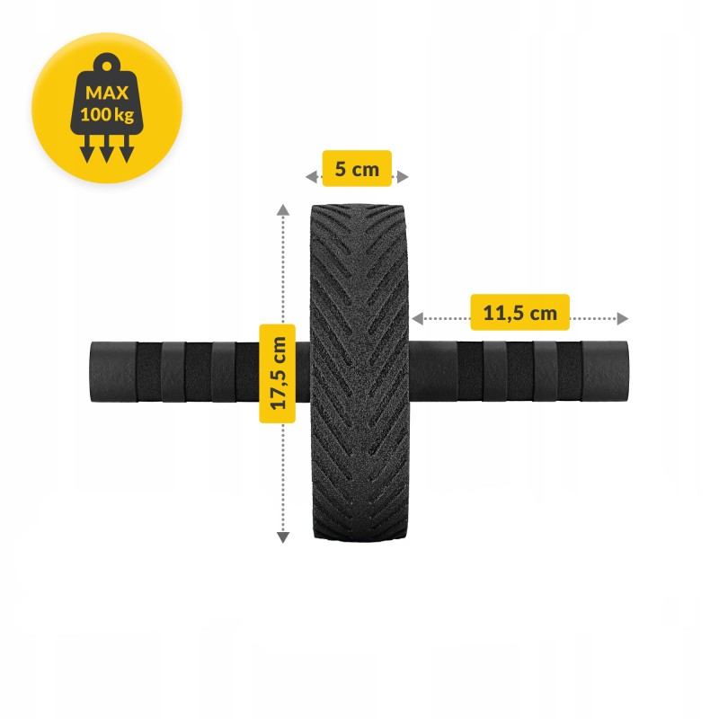 Ролик (гімнастичне колесо) для преса 4FIZJO Ab Wheel Black/Yellow (P-5907739314840)