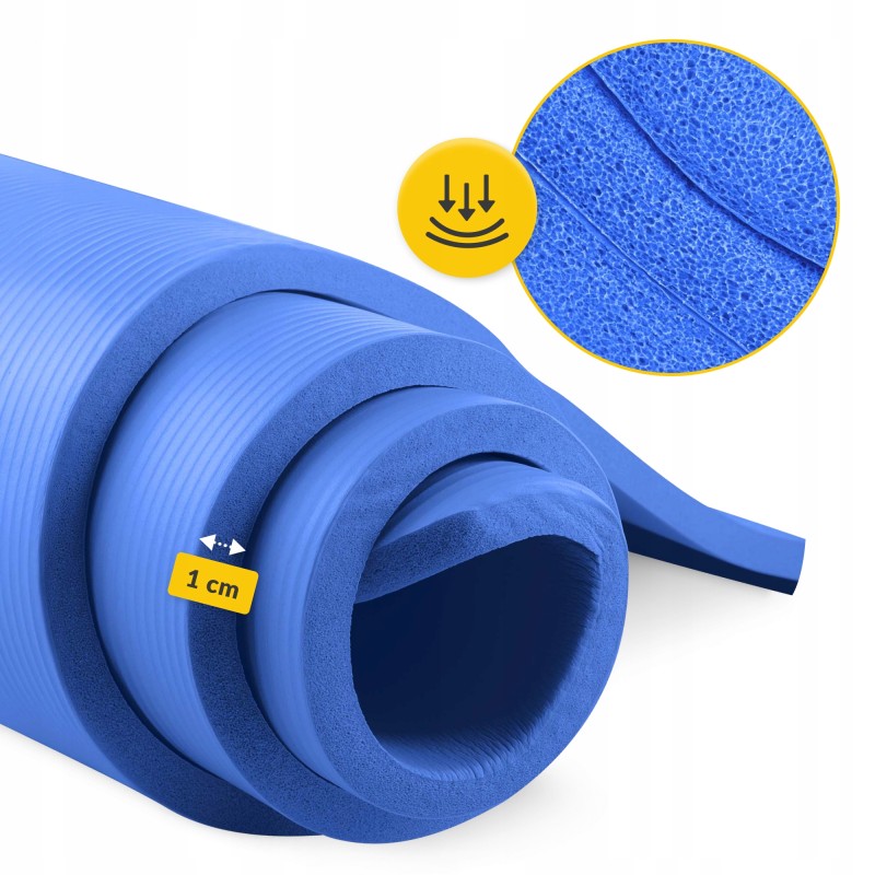 Килимок (мат) спортивний 4FIZJO NBR 180 x 60 x 1 см для йоги та фітнесу Navy Blue (P-5907739316974)