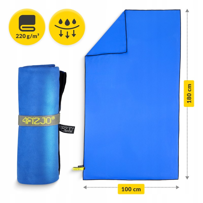 Рушник спортивний 4FIZJO XL 180 x 100 см з мікрофібри Blue (P-5907739317247)