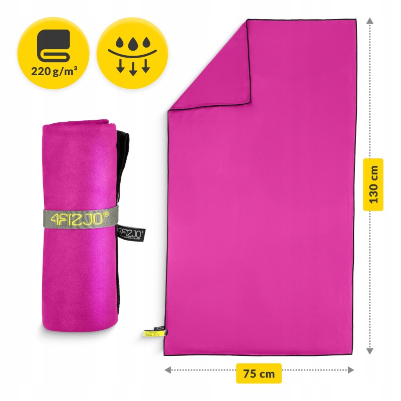 Рушник спортивний 4FIZJO 130 x 75 см з мікрофібри Pink (P-5907739317278)