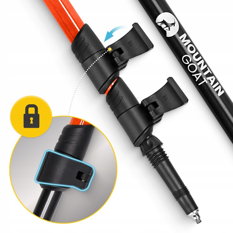 Трекінгові палиці Mountain Goat Peak+ 65-135 см Black/Orange (P-5907739318275)