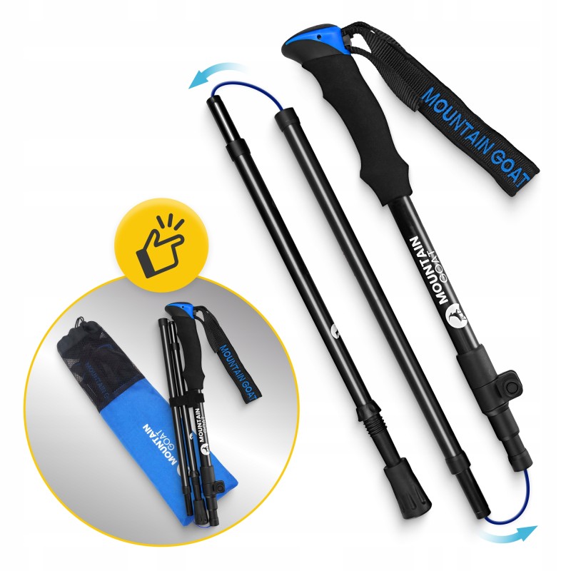 Трекінгові палиці Mountain Goat Pro+ 43-130 см Black/Blue (P-5907739318244)