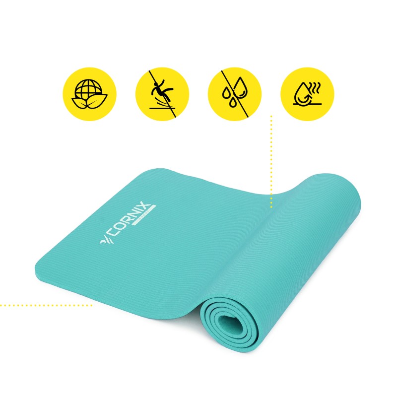 Килимок спортивний Cornix NBR 183 x 61 x 1 cм для йоги та фітнесу XR-0248 Mint