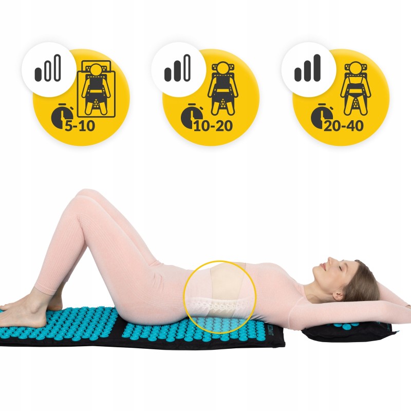 Килимок акупунктурний з подушкою 4FIZJO Eco Mat XL Аплікатор Кузнєцова Black/Blue (P-5907739317452)