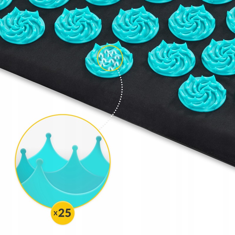 Килимок акупунктурний з подушкою 4FIZJO Eco Mat XL Аплікатор Кузнєцова Black/Blue (P-5907739317452)