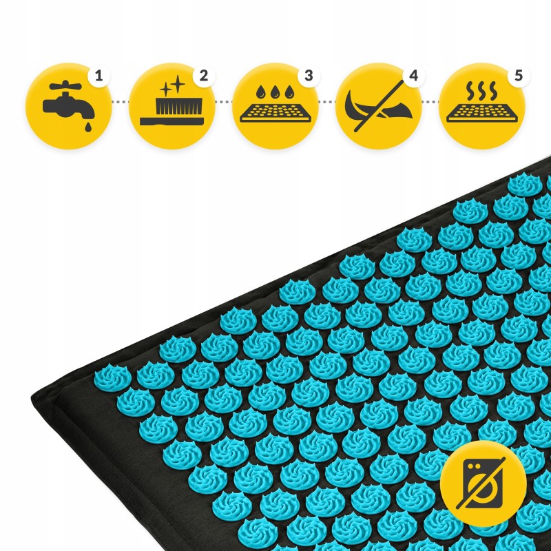 Килимок акупунктурний з подушкою 4FIZJO Eco Mat XL Аплікатор Кузнєцова Black/Blue (P-5907739317452)