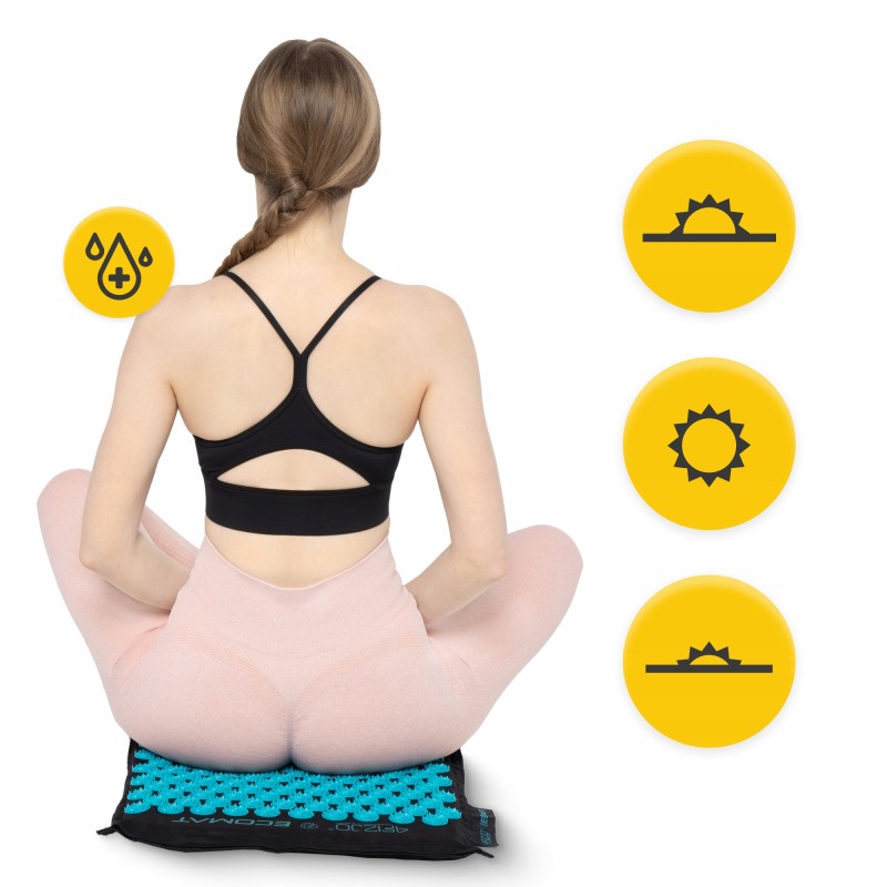 Килимок акупунктурний з подушкою 4FIZJO Eco Mat XL Аплікатор Кузнєцова Black/Blue (P-5907739317452)