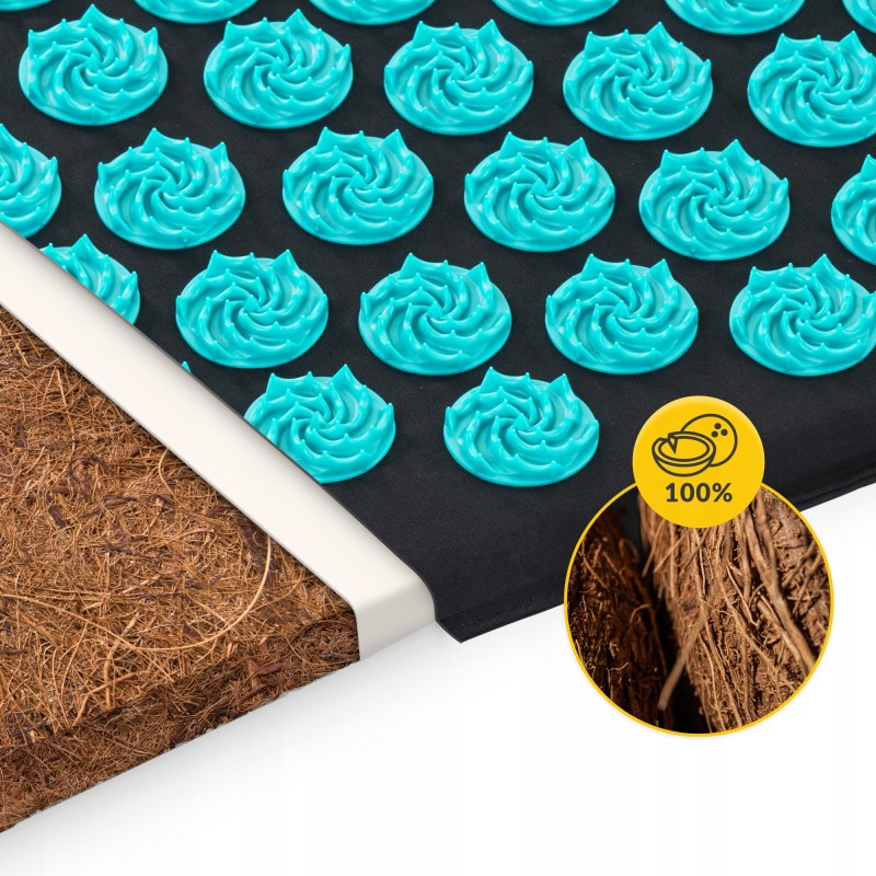 Килимок акупунктурний з подушкою 4FIZJO Eco Mat XL Аплікатор Кузнєцова Black/Blue (P-5907739317452)