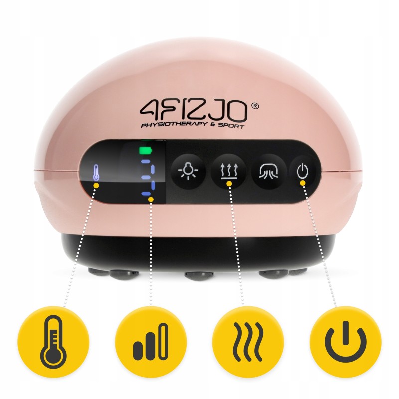 Масажна вакуумна банка 4FIZJO акумуляторна з ІЧ прогрівом Pink (P-5907739318701)