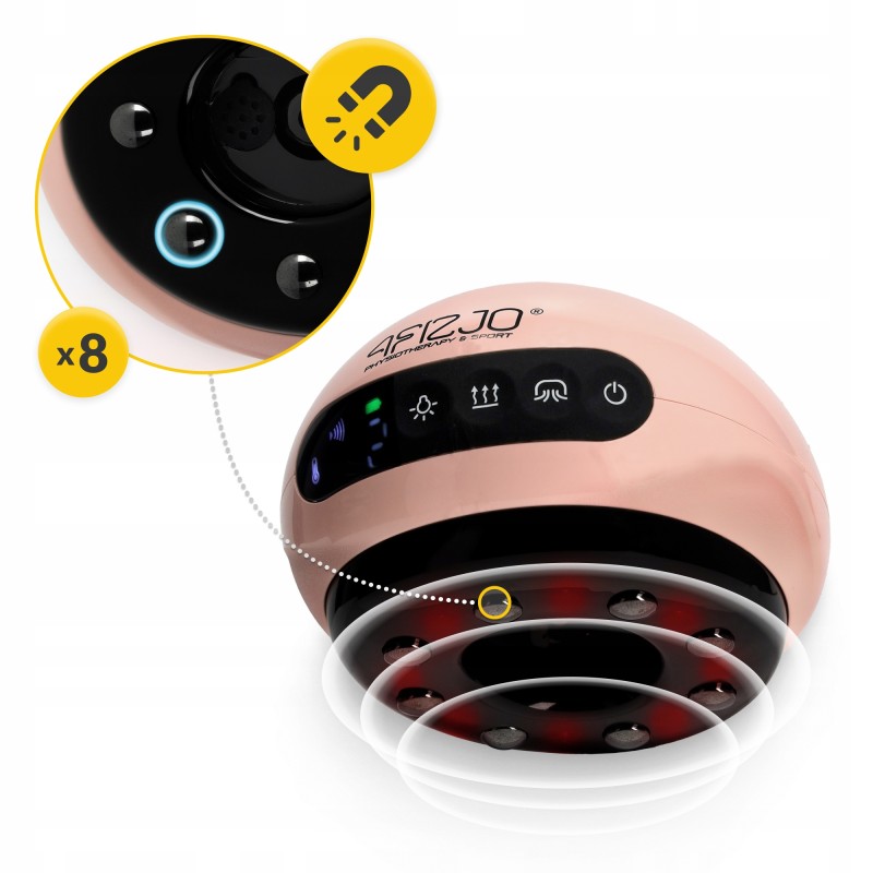 Масажна вакуумна банка 4FIZJO акумуляторна з ІЧ прогрівом Pink (P-5907739318701)