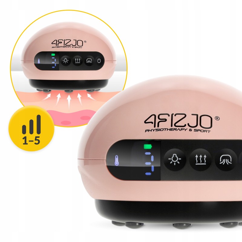 Масажна вакуумна банка 4FIZJO акумуляторна з ІЧ прогрівом Pink (P-5907739318701)
