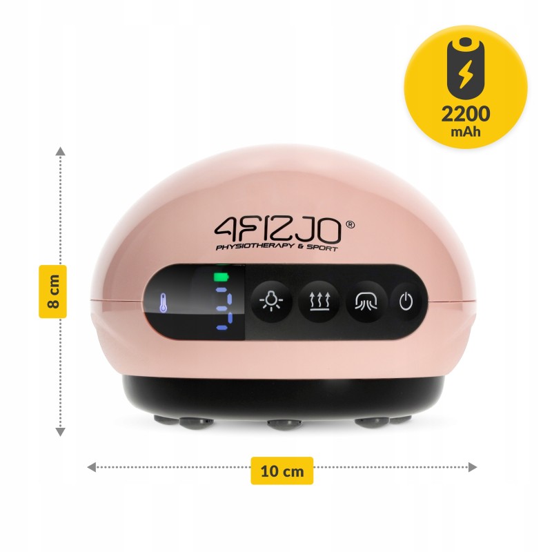 Масажна вакуумна банка 4FIZJO акумуляторна з ІЧ прогрівом Pink (P-5907739318701)