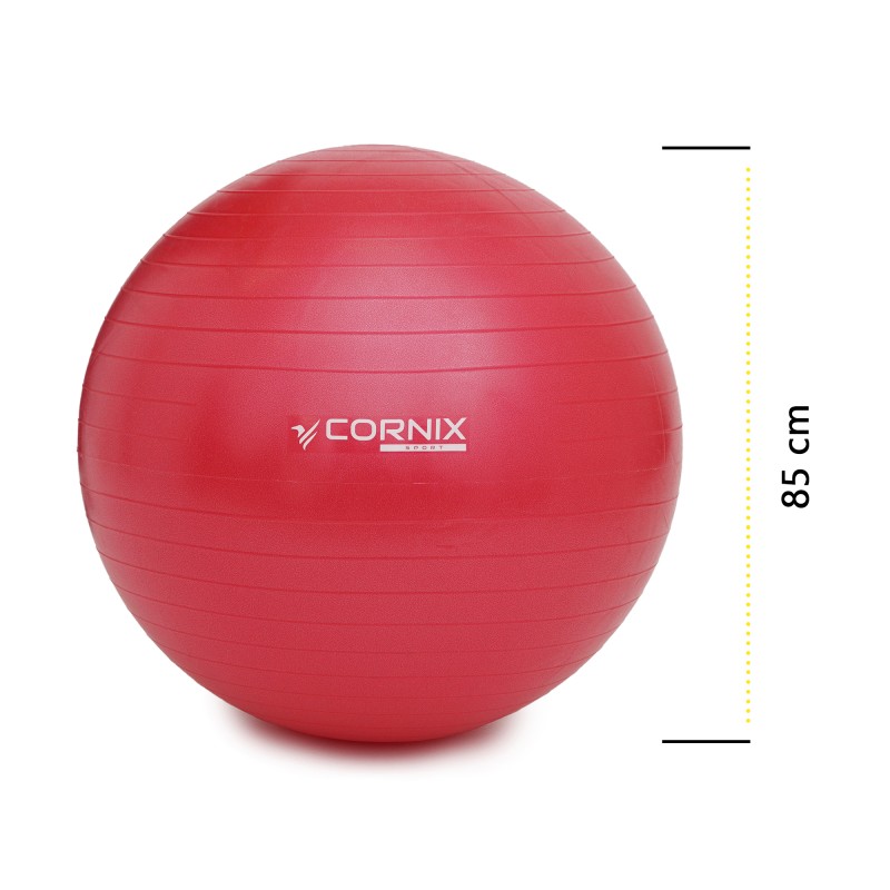 М'яч для фітнесу (фітбол) Cornix 85 см Anti-Burst XR-0252 Red
