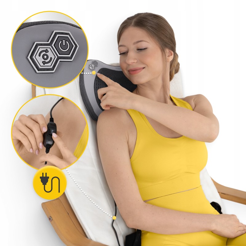 Подушка-масажер 4FIZJO Shiatsu Pro+ Black (P-5907739319159)