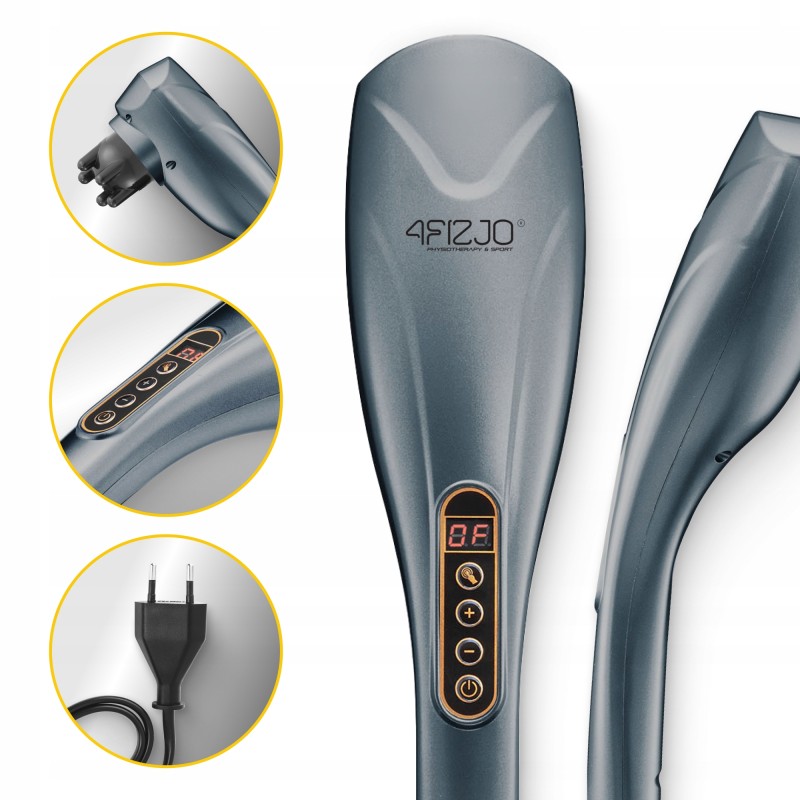 Ручний вібраційний масажер для тіла 4FIZJO Long Stick 7 в 1 Grey (P-5907739319135)