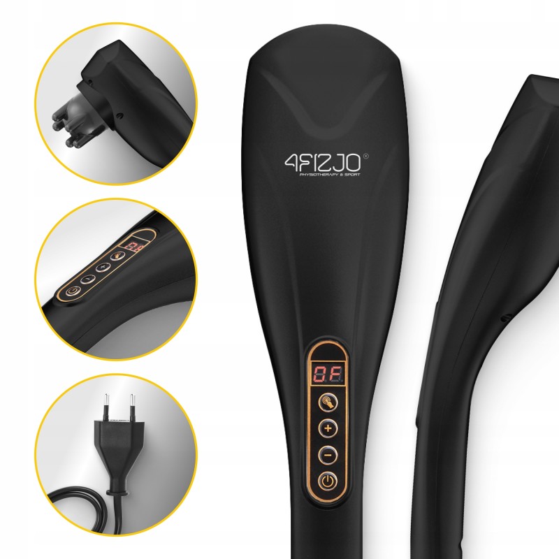 Ручний вібраційний масажер для тіла 4FIZJO Long Stick 7 в 1 Black (P-5907739319142)