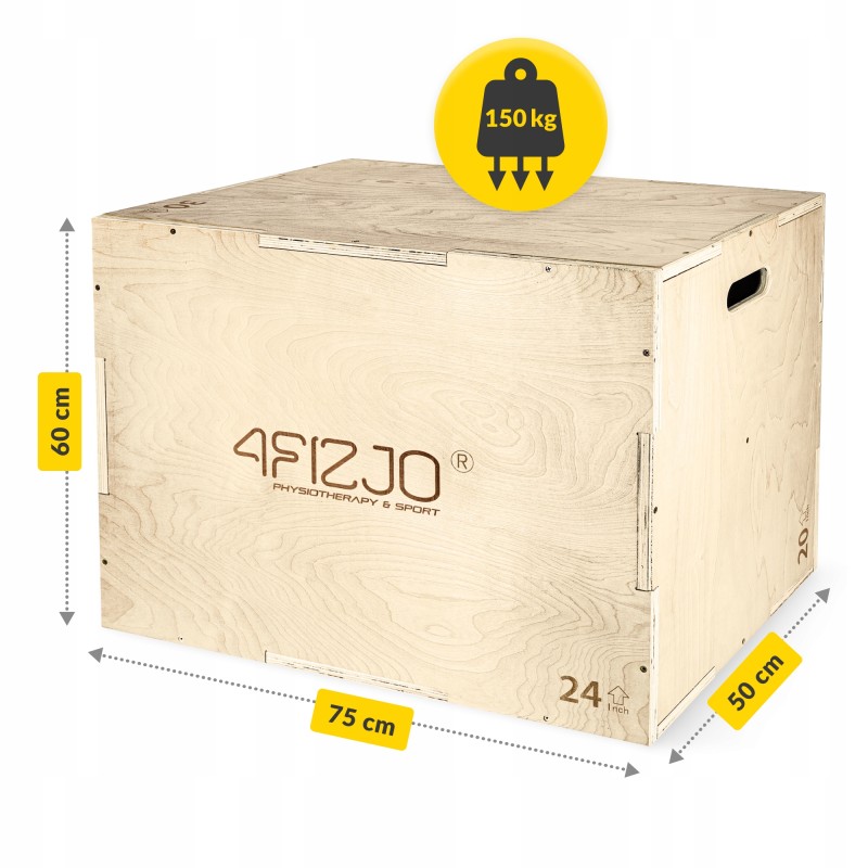 Бокс пліометричний 4FIZJO 3 в 1 75 x 60 x 50 см дерев'яний (P-5907739317469)