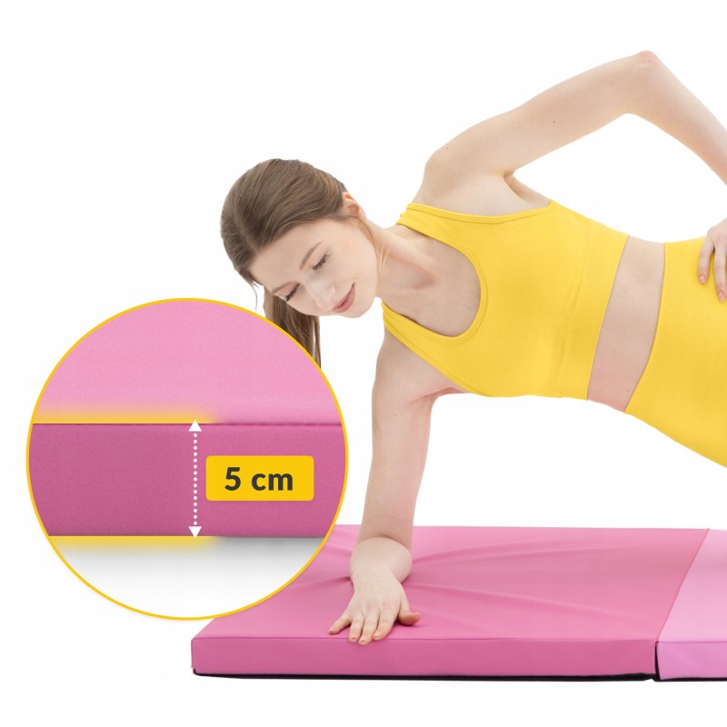 Мат гімнастичний складний 4FIZJO 180 x 60 x 5 см Pink/Light Pink (P-5907739319678)