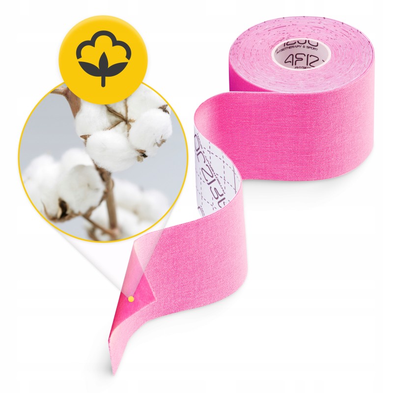 Стрічка кінезіологічна (кінезіо тейп) 4FIZJO 5 см x 5 м Pink (P-5907739316004)