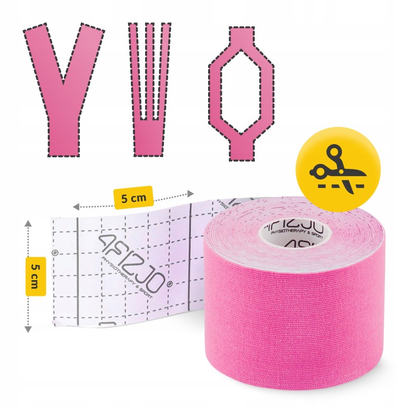 Стрічка кінезіологічна (кінезіо тейп) 4FIZJO 5 см x 5 м Pink (P-5907739316004)