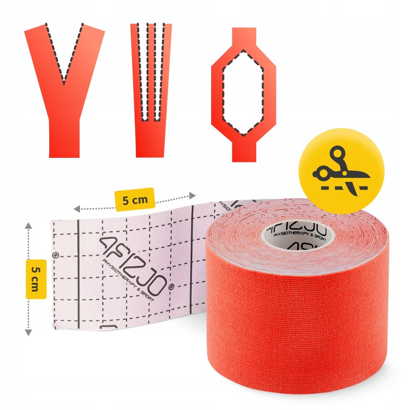 Стрічка кінезіологічна (кінезіо тейп) 4FIZJO 5 см x 5 м Red (P-5907739318800)