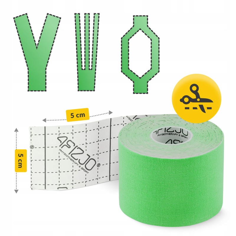 Стрічка кінезіологічна (кінезіо тейп) 4FIZJO 5 см x 5 м Green (P-5907739315984)