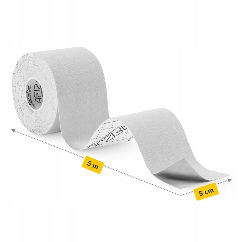 Стрічка кінезіологічна (кінезіо тейп) 4FIZJO 5 см x 5 м White (P-5907739318831)