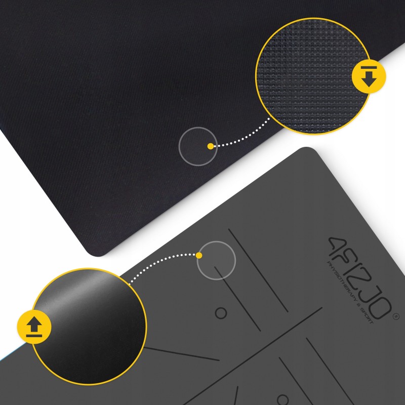 Килимок (мат) спортивний 4FIZJO PU 183 x 61 x 0.4 см для йоги та фітнесу Black (P-5907739319531)