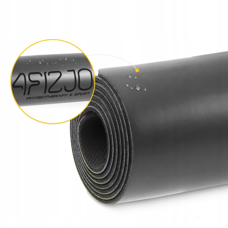 Килимок (мат) спортивний 4FIZJO PU 183 x 61 x 0.4 см для йоги та фітнесу Black (P-5907739319531)