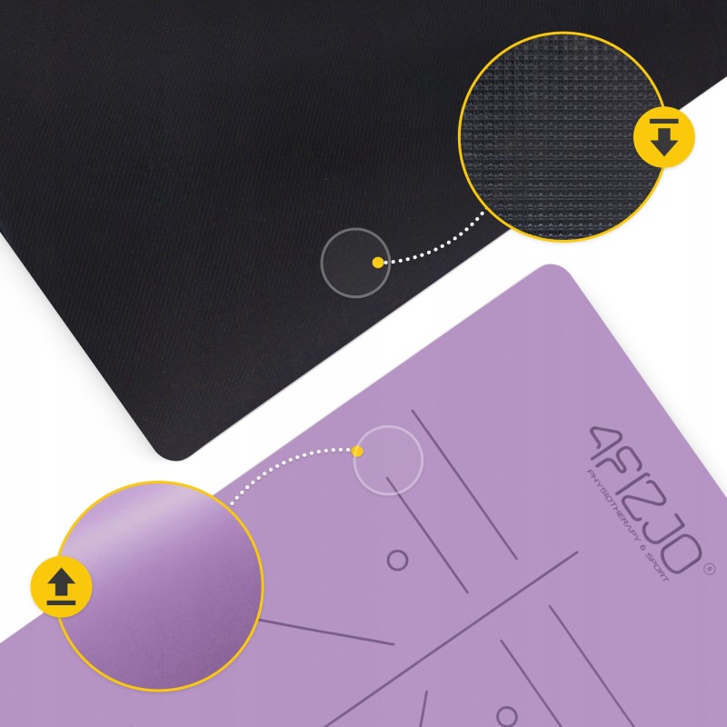 Килимок (мат) спортивний 4FIZJO PU 183 x 61 x 0.4 см для йоги та фітнесу Violet (P-5907739319548)