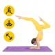 Килимок (мат) спортивний 4FIZJO PU 183 x 61 x 0.4 см для йоги та фітнесу Violet (P-5907739319548)