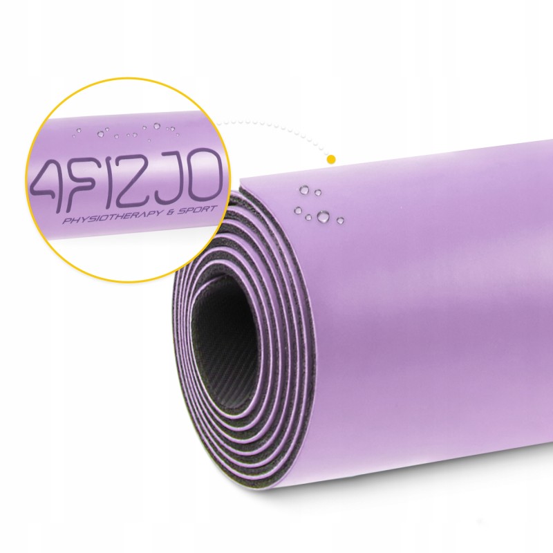 Килимок (мат) спортивний 4FIZJO PU 183 x 61 x 0.4 см для йоги та фітнесу Violet (P-5907739319548)