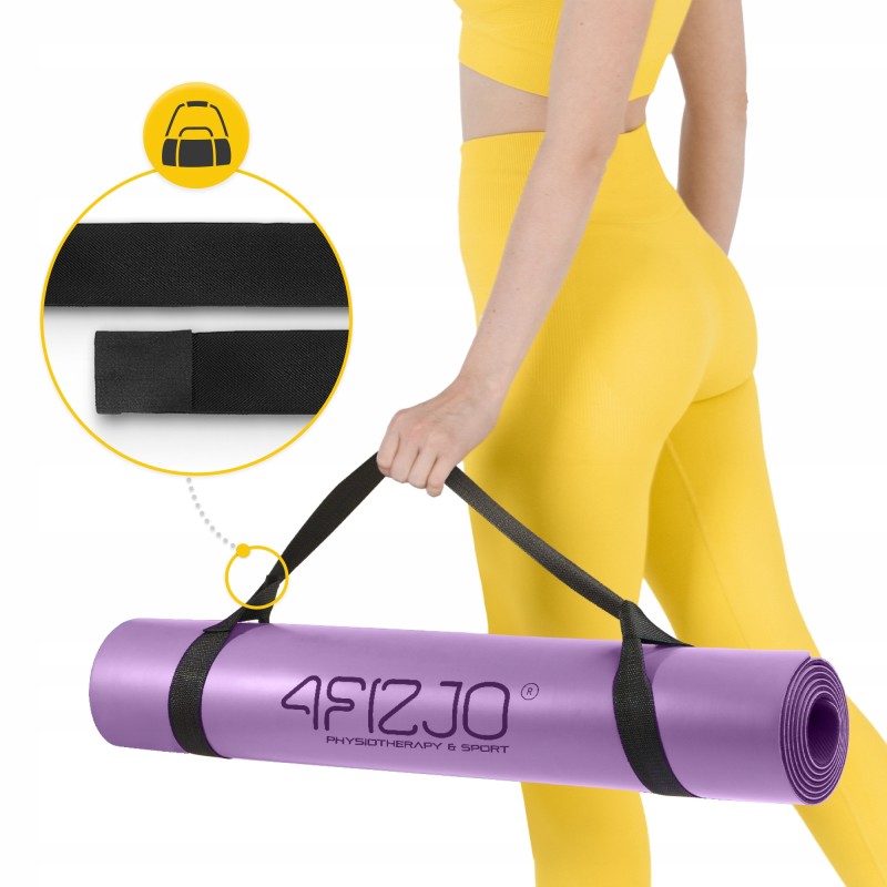 Килимок (мат) спортивний 4FIZJO PU 183 x 61 x 0.4 см для йоги та фітнесу Violet (P-5907739319548)